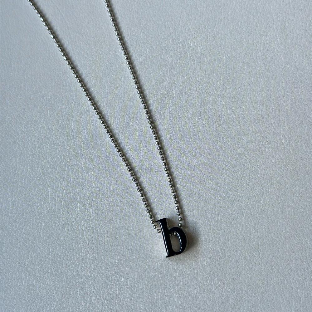 Alex Woo Lower Case Enamel B w Alex Woo SS signature Chain